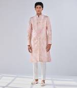 Powder Pink Dupion Silk Sherwani