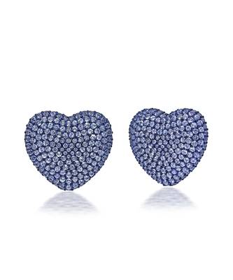 Classic Tanzanite Heart Studs 2
