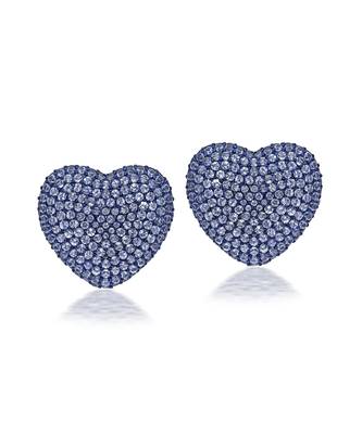 Classic Tanzanite Heart Studs 3