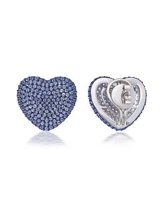 Classic Tanzanite Heart Studs 4