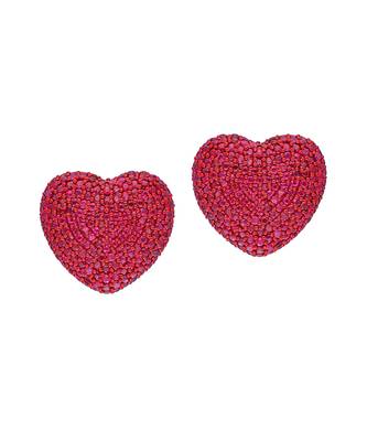 Classic Ruby Heart Studs 2