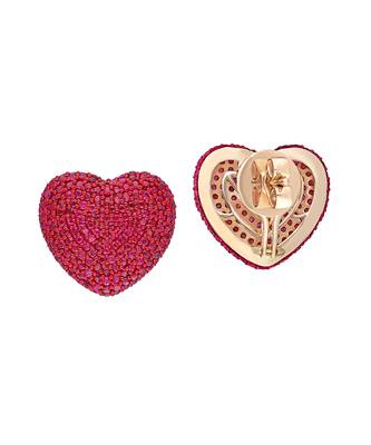 Classic Ruby Heart Studs 3