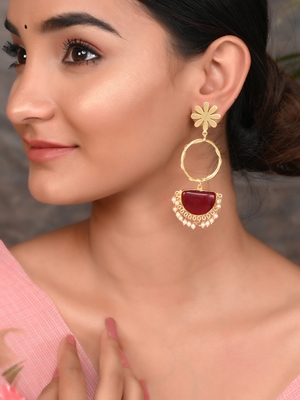 Maroon earrings 2