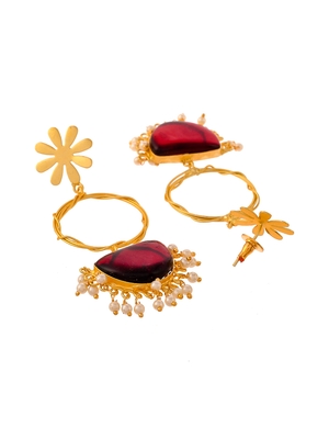 Maroon earrings 4