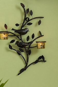 Trinity Craft Birds On Branch Wall Sconce Tea Light Holder |Table Decor | Wall Decor | Table showpiece | Home Showpiece