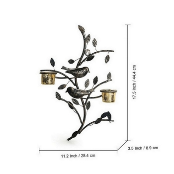 Trinity Craft Birds On Branch Wall Sconce Tea Light Holder |Table Decor | Wall Decor | Table showpiece | Home Showpiece 3