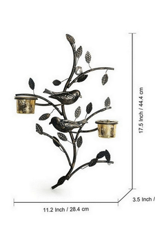 Trinity Craft Birds On Branch Wall Sconce Tea Light Holder |Table Decor | Wall Decor | Table showpiece | Home Showpiece