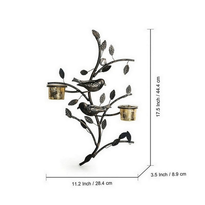Trinity Craft Birds On Branch Wall Sconce Tea Light Holder |Table Decor | Wall Decor | Table showpiece | Home Showpiece