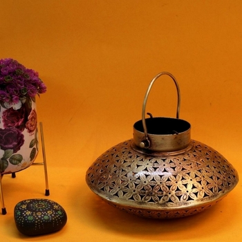 Trinity Craft Iron Decchi Burner & Tea Light Holder |Table Decor | Wall Decor | Table showpiece | Home Showpiece 1
