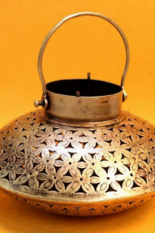 Trinity Craft Iron Decchi Burner & Tea Light Holder |Table Decor | Wall Decor | Table showpiece | Home Showpiece