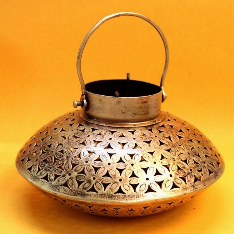 Trinity Craft Iron Decchi Burner & Tea Light Holder |Table Decor | Wall Decor | Table showpiece | Home Showpiece