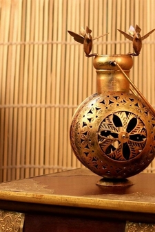 Trinity Craft Iron Antique 2 Bird Handi Hanging T-Light Holder |Table Decor | Wall Decor | Table showpiece