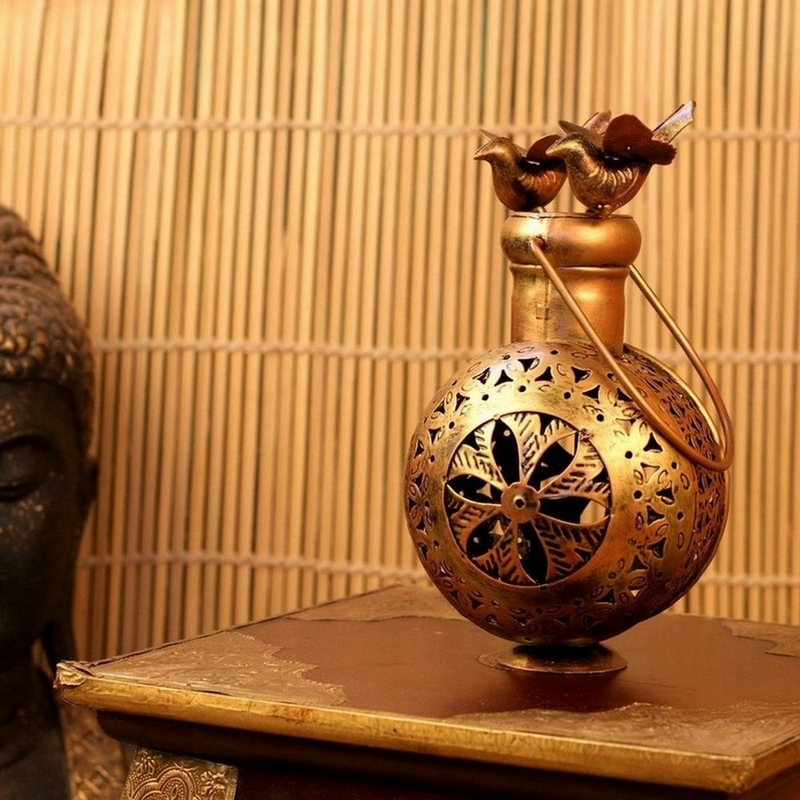 Trinity Craft Iron Antique 2 Bird Handi Hanging T-Light Holder |Table Decor | Wall Decor | Table showpiece