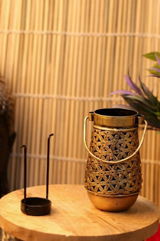 Trinity Craft Iron Antique Small Handi Hanging Tea Light Holder | Table Decor | Wall Decor | Table Home Showpiece
