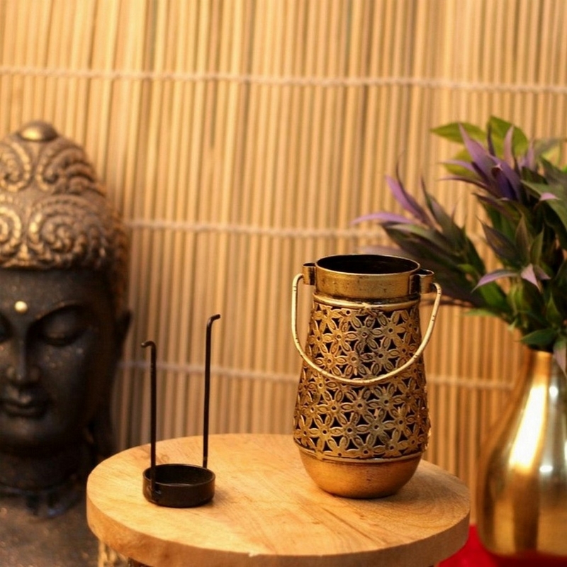 Trinity Craft Iron Antique Small Handi Hanging Tea Light Holder | Table Decor | Wall Decor | Table Home Showpiece