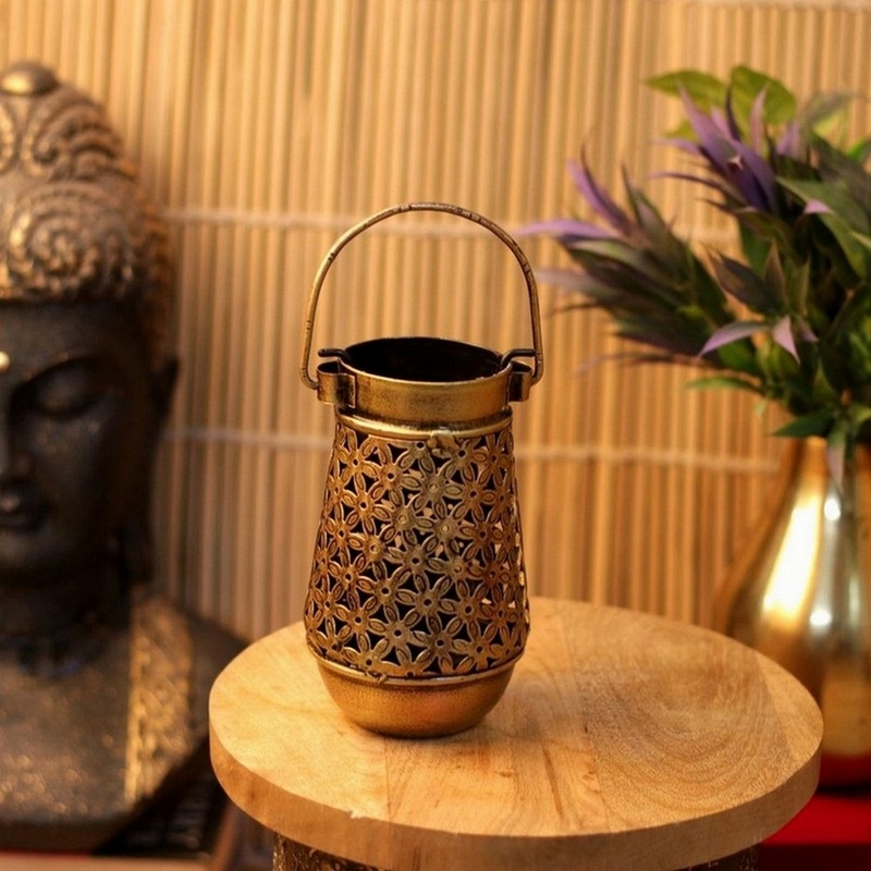 Trinity Craft Iron Antique Small Handi Hanging Tea Light Holder | Table Decor | Wall Decor | Table Home Showpiece