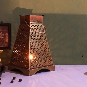 Trinity Craft Iron Antique Big Painted Minnar Tea Light Lantern | Table Decor | Wall Decor | Table Home Showpiece 3