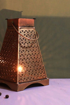 Trinity Craft Iron Antique Big Painted Minnar Tea Light Lantern | Table Decor | Wall Decor | Table Home Showpiece