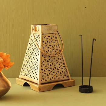 Trinity Craft Iron Antique Medium Painted Minnar Tea Light Lantern | Table Decor | Wall Decor | Table Home Showpiece 1