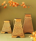 Trinity Craft Iron Antique Painted Minnar Tea Light Lantern Set Of 3 | Table Decor | Wall Decor | Table showpiece