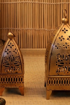 Trinity Craft Iron Painted Minnar Lantern Tea Light Lantern Set Of 2 | Table Decor | Wall Decor | Table showpiece