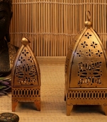 Trinity Craft Iron Painted Minnar Lantern Tea Light Lantern Set Of 2 | Table Decor | Wall Decor | Table showpiece