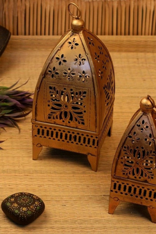 Trinity Craft Iron Painted Minnar Lantern Tea Light Lantern Set Of 2 | Table Decor | Wall Decor | Table showpiece