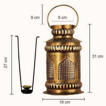 Trinity Craft Iron Antique Small Diya Lantern T-Light Holder | Table Decor | Wall Decor | Table Home Showpiece 2