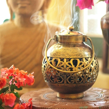 Trinity Craft Iron Iron Antique Dhoop Pot T-Light Holder | Table Decor | Wall Decor | Table showpiece | Home Showpiece 1