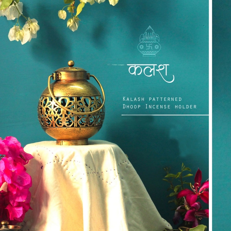 Trinity Craft Iron Iron Antique Dhoop Pot T-Light Holder | Table Decor | Wall Decor | Table showpiece | Home Showpiece