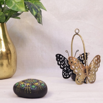 Trinity Craft Iron Antique 2 Butterfly T-Light Holder | Table Decor | Wall Decor | Table showpiece | Home Showpiece 1