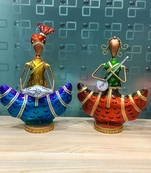 Trinity Craft Iron Multicolour Couple Musician T-Light Holder | Table Decor | Wall Decor |Table showpiece Home Showpiece