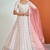 White embroidered georgette semi stitched lehenga