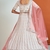 White embroidered georgette semi stitched lehenga