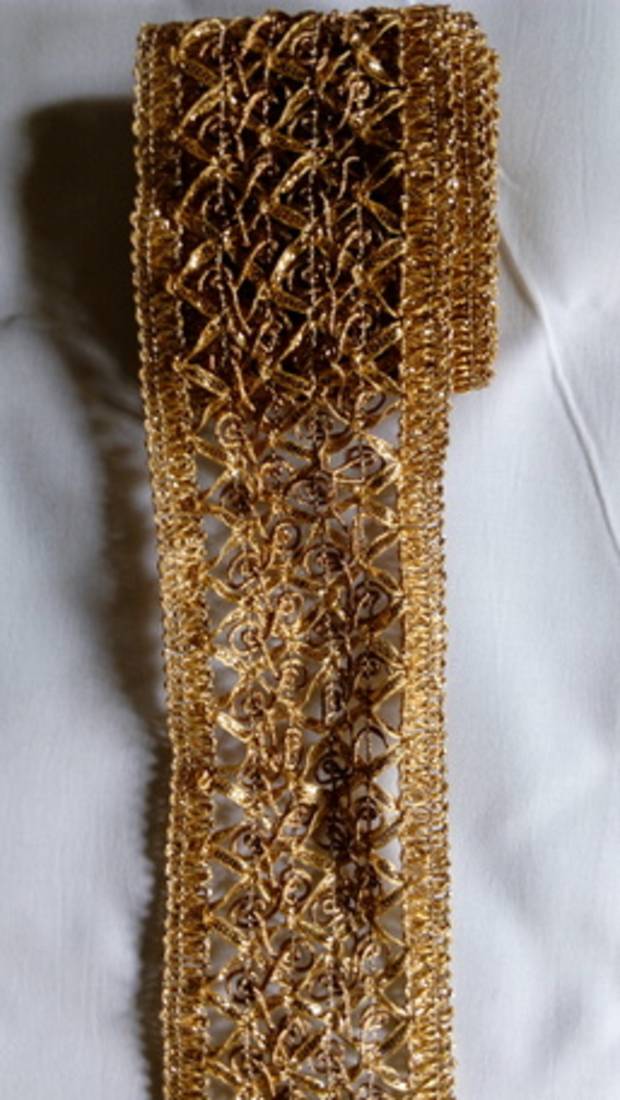 9 meter copper coloured saree lace border