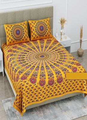 Printed 100% Cotton Double Bedsheets Pack Of 3 With 6 Pillow Covers 4