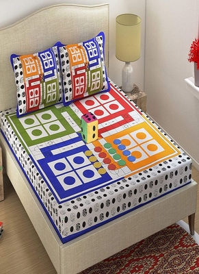 Printed 100% Cotton Double Bedsheets Pack Of 3 With 6 Pillow Covers 2