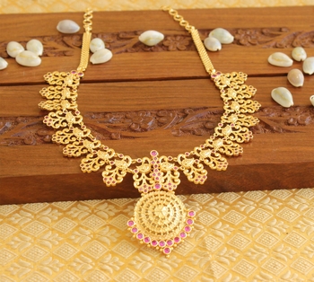 Kerala traditional peacock gold plated necklace 1