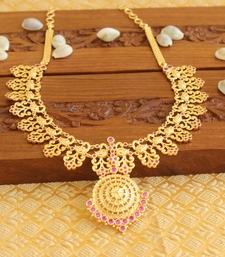 Kerala traditional peacock gold plated necklace