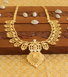 Kerala traditional peacock gold plated necklace