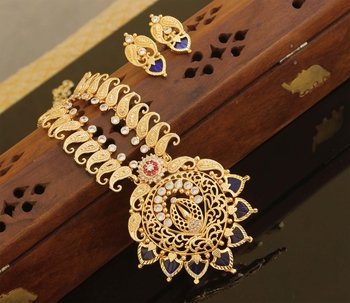 Kerala traditional gold plated necklace 2