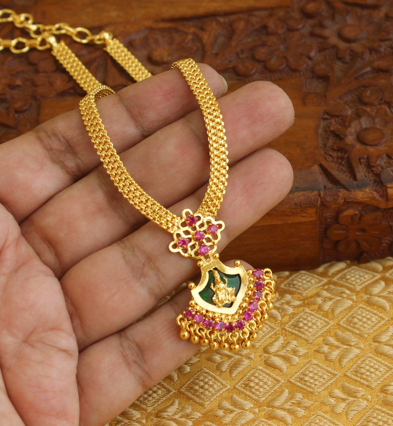 Kerala traditional temple gold plated necklace