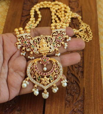 Designer gold plated Temple layer necklace 1