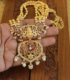 Designer gold plated Temple layer necklace