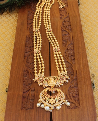 Designer gold plated Temple layer necklace 2