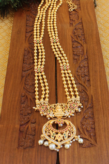Designer gold plated Temple layer necklace