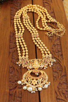Designer gold plated Temple layer necklace