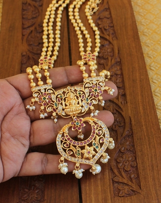 Designer gold plated Temple layer necklace 1