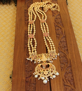 Designer gold plated Temple layer necklace 2