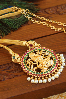 Temple gold plated necklace
